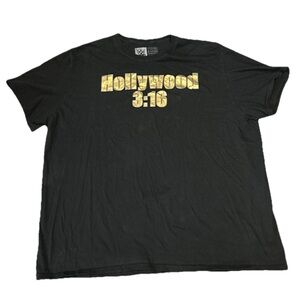 WWE Black Stone Cold Steve Austin Shirt with Gold Hollywood 3:16 Design